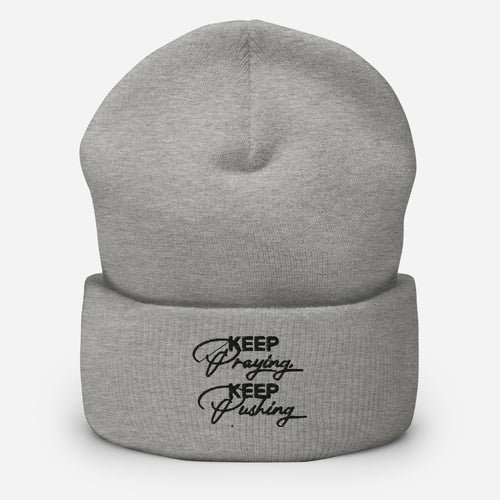 Cuffed Beanie with Black Lettering